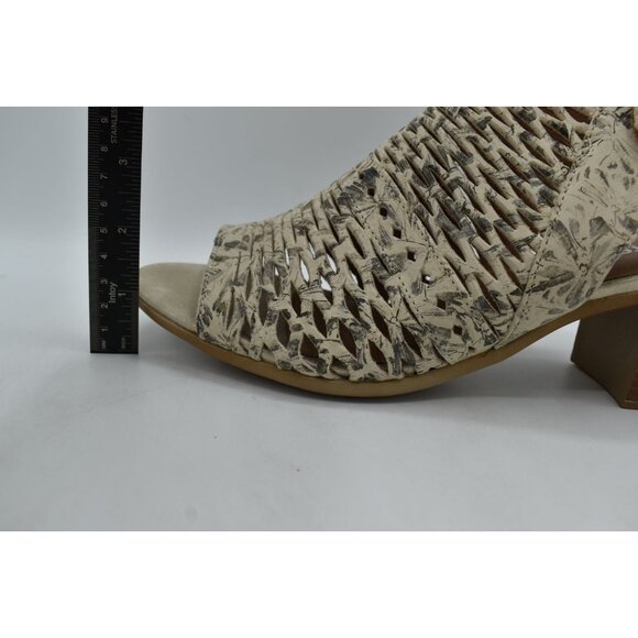 Remonte EU 41 US 9.5 Maryjane 70 Leather Perforated Metallic Heeled Sandals - Picture 14 of 16